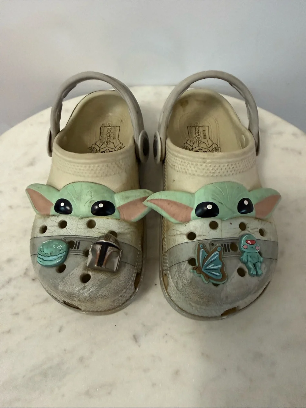 Crocs Kids Star Wars Grogu Baby Yoda Classic Clogs Grey Green Size C12
